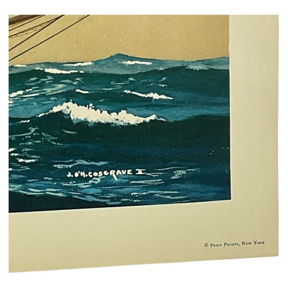 Square Topsail‎ Sloop Fox 1780 Maritime Print by JOH Cosgrave II Nautical - Picture 3 of 6